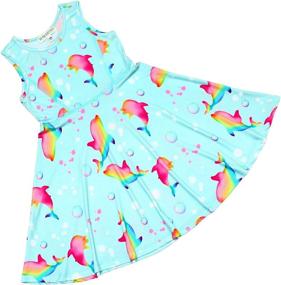 img 2 attached to 🦖 MAKARTHY Sleeveless Toddler Cartoon Dinosaur Girls' Clothes at Dresses