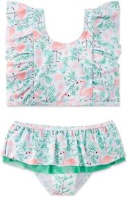 img 4 attached to Swimsobo Toddler Girls Swimsuits: Adorable Flutter Sleeve Two-pieces for Quick Dry Swimwear 1-8T