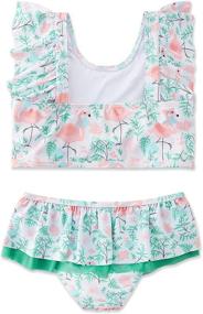 img 3 attached to Swimsobo Toddler Girls Swimsuits: Adorable Flutter Sleeve Two-pieces for Quick Dry Swimwear 1-8T