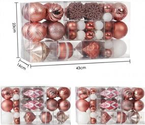 img 2 attached to Deck Your Tree In Shimmering Rose Gold: 102Pc Shatterproof Xmas Ball Ornament Set With Gift Package