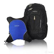 black and royal blue bern diaper backpack with food cooler and stroller clip logo