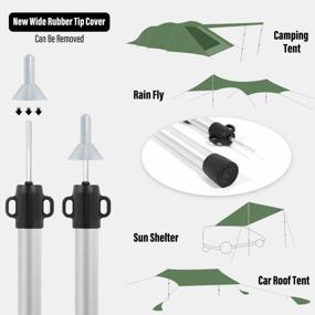img 2 attached to Grassman Aluminum Tarp Poles For Tent, Adjustable Lightweight Camping Telescoping Poles For Car Canopy, Shelter, Tarp 2 Pack 7.5Ft
