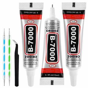 img 4 attached to B7000 Rhinestone Glue For Jewelry Making, Clear Glue For Crafts Fabric Glue With Precision Tips Adhesive Glue With Dotting Pens Tweezers For Metal Stone Nail Art Beading Wood Glass 0.5 Fl Oz, 3 Packs