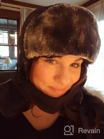 img 5 attached to Зимние шапки для женщин и мужчин - мояшапка Ushanka с отворотами для ушей, подбородочным ремешком и ветрозащитной маской.