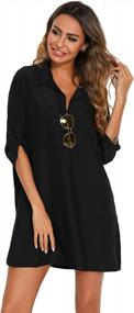 img 1 attached to Stylish And Comfortable Beach Dress: EISHOPEER Women'S Swim Cover Up Shirt In Various Sizes