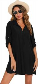 img 4 attached to Stylish And Comfortable Beach Dress: EISHOPEER Women'S Swim Cover Up Shirt In Various Sizes