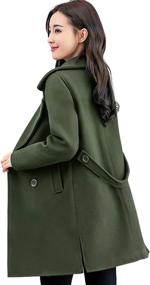 img 4 attached to Chouyatou Womens Elegant Collar Breasted Women's Clothing : Coats, Jackets & Vests