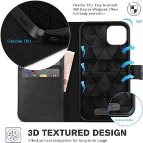img 1 attached to TUCCH IPhone 14 Plus 6.7" 2022 Wallet Case With RFID Blocking, 4 Card Holder Stand Shockproof TPU Interior & PU Leather Magnetic Protective Flip Cover - Black