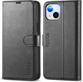 img 4 attached to TUCCH IPhone 14 Plus 6.7" 2022 Wallet Case With RFID Blocking, 4 Card Holder Stand Shockproof TPU Interior & PU Leather Magnetic Protective Flip Cover - Black