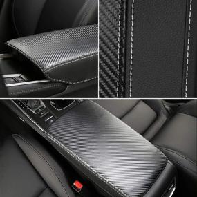 img 1 attached to INTGET Car Console Cover For 2020 2021 2022 Honda Accord Accessories 2019 2018 Leather Armrest Cover Middle Arm Rest Dog Seat Protector Interior For Honda Accord Center Console (Carbon Fiber Texture)