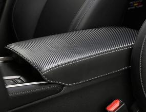 img 4 attached to INTGET Car Console Cover For 2020 2021 2022 Honda Accord Accessories 2019 2018 Leather Armrest Cover Middle Arm Rest Dog Seat Protector Interior For Honda Accord Center Console (Carbon Fiber Texture)