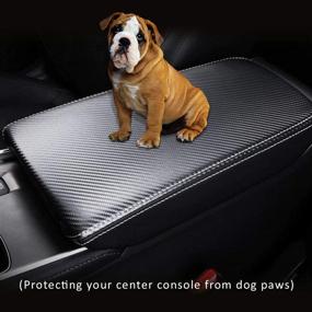 img 3 attached to INTGET Car Console Cover For 2020 2021 2022 Honda Accord Accessories 2019 2018 Leather Armrest Cover Middle Arm Rest Dog Seat Protector Interior For Honda Accord Center Console (Carbon Fiber Texture)