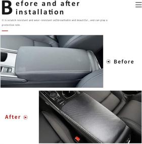 img 2 attached to INTGET Car Console Cover For 2020 2021 2022 Honda Accord Accessories 2019 2018 Leather Armrest Cover Middle Arm Rest Dog Seat Protector Interior For Honda Accord Center Console (Carbon Fiber Texture)