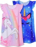 очаровательный пижамный комплект «русалочка»: хлопковые ночные сорочки с развевающимися рукавами из 2 предметов для девочек логотип