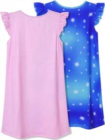 img 3 attached to Adorable Mermaid Pajama Set: 2-Pack Cotton Flutter Sleeve Nightgowns For Girls