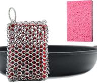 🍳 ittaho chainmail scrubber with silicone core and sponge: food grade cast iron cleaner for skillet, pan, griddle, oven logo