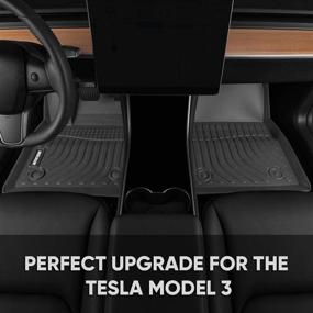 img 2 attached to 🚗 Motor Trend Odorless All Weather Protection 3D Contour Fit Front & Rear Floor Mats for 2017-2020 Tesla Model 3 Liners