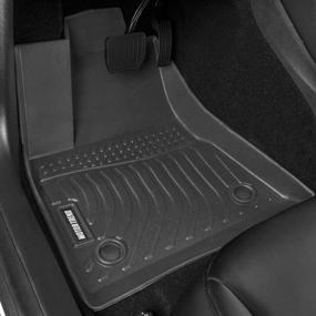 img 1 attached to 🚗 Motor Trend Odorless All Weather Protection 3D Contour Fit Front & Rear Floor Mats for 2017-2020 Tesla Model 3 Liners