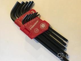img 5 attached to Steelman 26-Piece Long Arm Ball End Hex Key Wrench Set, Inch/Metric (SAE/MM), Extended Length Driver Shafts For Long Reach, Machined Ball Ends For Tight Spaces