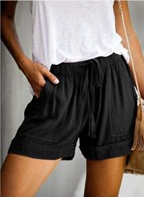 img 2 attached to Dokotoo Women'S Comfortable Drawstring Shorts With Elastic Waist And Convenient Pockets