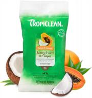 tropiclean papaya & coconut luxury 2-in-1 pet wipes, 20ct - wipes for dogs & cats - gently removes dirt & dander - for pet paws, face, body & butt - tropical papaya & coconut scent logo