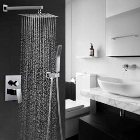 img 3 attached to 10 Inch Luxury Rain Mixer Shower Combo Set - Wall Mounted Chrome Faucet, Valve & Trim Included - HGN