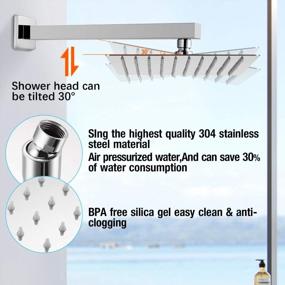 img 1 attached to 10 Inch Luxury Rain Mixer Shower Combo Set - Wall Mounted Chrome Faucet, Valve & Trim Included - HGN