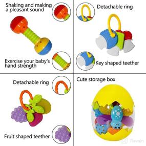 img 1 attached to 👶 Baby Rattle Teether Toy - Educational Teething Toy for 6-Month-Olds with Egg Packing - Best Christmas Gift for Newborns and Infants
