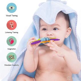 img 3 attached to 👶 Baby Rattle Teether Toy - Educational Teething Toy for 6-Month-Olds with Egg Packing - Best Christmas Gift for Newborns and Infants