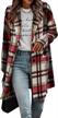 prettygarden women's 2023 plaid shacket jacket casual button wool blend winter tartan trench coat with pockets 2 logo