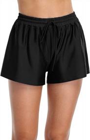 img 4 attached to Mycoco Plus Size Women'S Swim Shorts Tankini Boy Short Swimming Panty With Sport Waistband