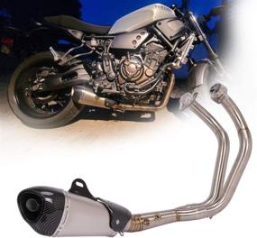 img 4 attached to 🔥 Enhanced Performance: ISTUNT Full Stainless Steel Exhaust System for Yamaha FZ-07 MT-07 FZ07 MT07 2014-2020