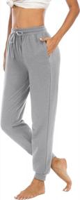 img 2 attached to Cotton Joggers With Pockets For Women - Comfortable Athletic Sweatpants For Yoga, Lounge, And Workout With Drawstring Waist