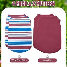 img 2 attached to 🐶 SCENEREAL Dog Shirts 4 Pieces: Comfortable Anti-Anxiety Vest for Dogs, Cute Puppy Clothes for Calming - Solid Stripes Pet T-Shirt for Small to Medium Dogs: Spring/Summer Wearing