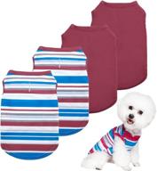 🐶 scenereal dog shirts 4 pieces: comfortable anti-anxiety vest for dogs, cute puppy clothes for calming - solid stripes pet t-shirt for small to medium dogs: spring/summer wearing логотип