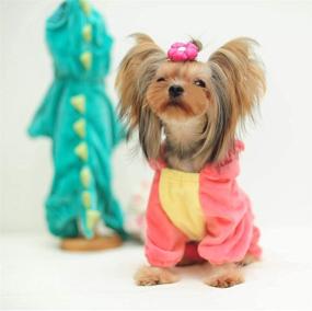 img 3 attached to Delifur Dinosaur Dog Costume Pet Dino Hoodie for Small Dogs and Cats