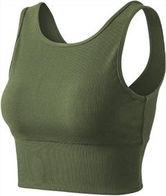 img 4 attached to Women'S Sleeveless Crop Tank Top Athletic Shirt For Yoga, Running, Gym Workout Sports Fitness