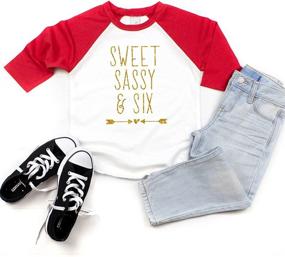 img 3 attached to 🎂 Sugar & Spice: Sweet Sassy Outfit Girls' Birthday Shirt - Tops, Tees & Blouses