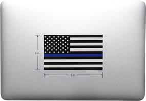 img 3 attached to 👮 Support Law Enforcement with our Thin Blue Line Flag Decal - 3x5 in. Sticker for Cars and Trucks