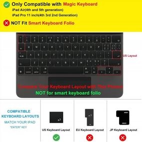 img 3 attached to Ultra-Thin Keyboard Cover For Apple IPad Air 5Th/4Th Gen And 2022 M2 IPad Pro 11" With Magic Keyboard (4Th/3Rd/2Nd Gen) - US Keyboard Layout By CaseBuy