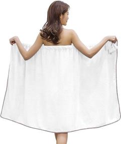 img 4 attached to 🛀 White XL Women's Adjustable Bath Towel Wrap - Ideal Shower, Sauna, Beach, Pool, Gym, and Travel Companion with Home-like Comfort and Hotel-like Elegance