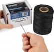 8oz 100% polyester waxed twine dispenser box - 160 lbs tensile strength - 9-ply black cable tie down cord usa made logo
