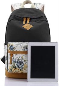 img 3 attached to Floral Teen Backpacks: Sugaroom Canvas School Bags with Lunch Box - Perfect for Girls, Kids, and College Students