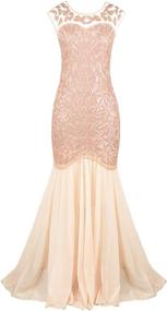 img 4 attached to 🍾 Champagne Sequin Flapper Evening Dress for Women by PrettyGuide