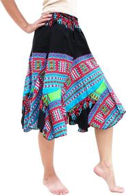 img 2 attached to 👗 Raan Pah Muang Dashiki Elastic Girls' Skirts & Skorts - Trendy Clothing