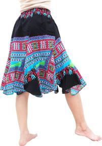 img 1 attached to 👗 Raan Pah Muang Dashiki Elastic Girls' Skirts & Skorts - Trendy Clothing