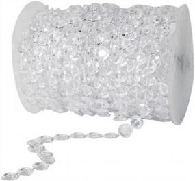 img 4 attached to BlueSnail 99 ft Clear Crystal Acrylic Beads Roll - Ideal for Wedding Decorations, Party Decor, DIY Crafts (Flat, Clear)