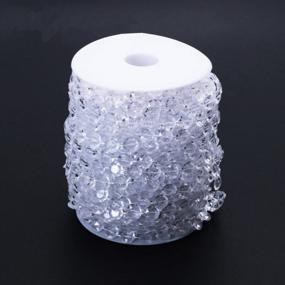 img 3 attached to BlueSnail 99 ft Clear Crystal Acrylic Beads Roll - Ideal for Wedding Decorations, Party Decor, DIY Crafts (Flat, Clear)