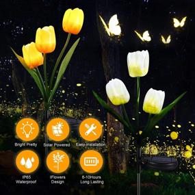 img 2 attached to Tulip Solar Garden Lights - украсьте свое открытое пространство автоматическими солнечными цветочными фонарями