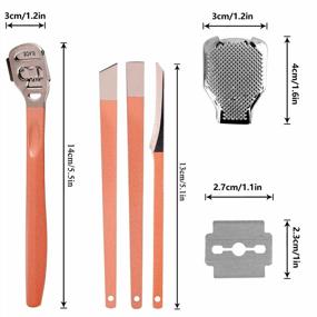 img 3 attached to Rose Gold 26 Piece Pedicure Callus Shaver Set - 1 Callus Shaver, 2 Foot File Heads, 20 Blades & 3 Skin Remover Tools
